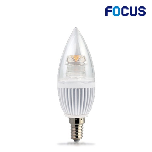 포커스) LED 투명 촛대구 4W (전구색/주광색) E14